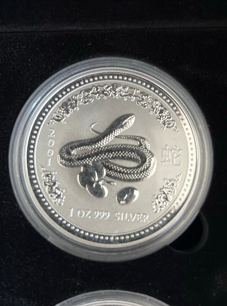 Lunar 1 year of the snake, jaar van de slang 1 ounce zilver, Ophalen of Verzenden, Zilver