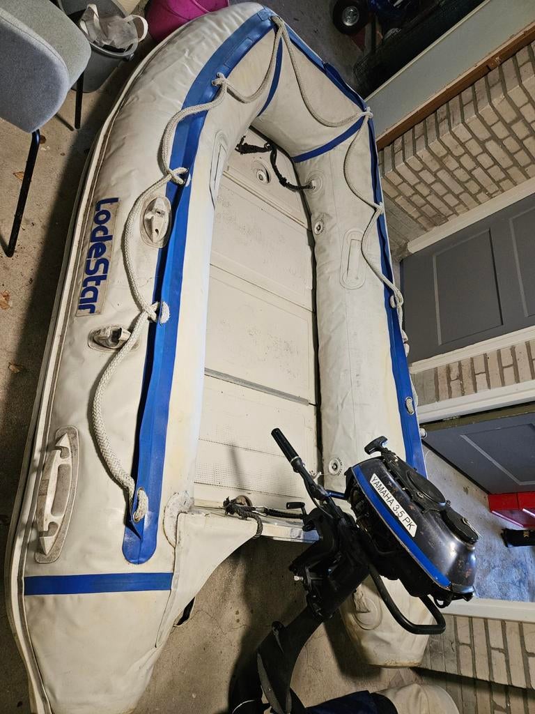 Lodestar rubberboot niet lek met Yamaha 3.5 PK motor, Overige merken, Gebruikt, Ophalen of Verzenden, Benzine