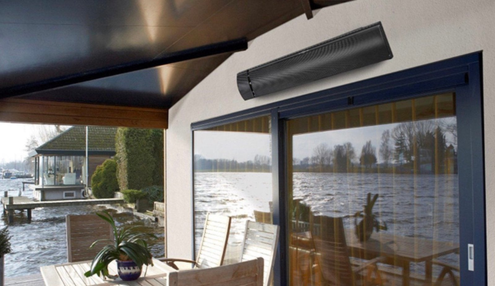 Eurom outdoor heatpanel 1500   Ook voor binnen., Tuin en Terras, Elektrisch, Ophalen of Verzenden, Zo goed als nieuw, Draaibaar