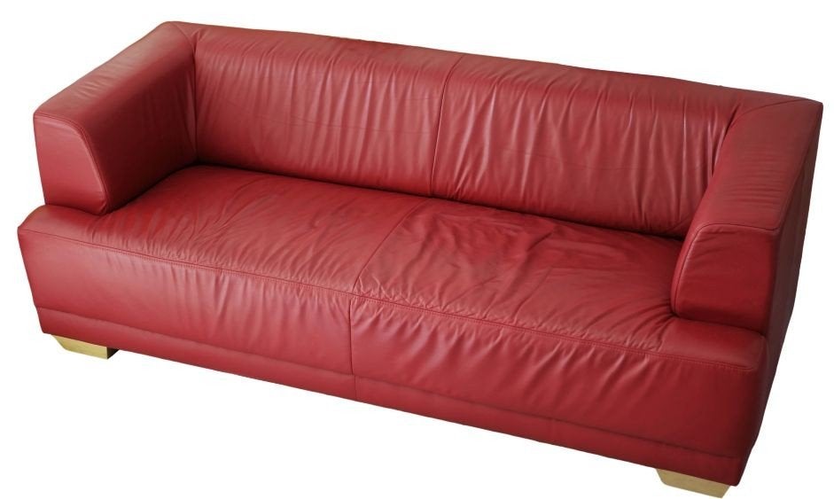 Mooie rode bank!, 75 tot 100 cm, Ophalen of Verzenden, Zo goed als nieuw, Rechte bank