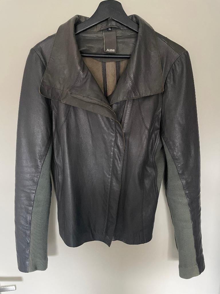 100 % zwart leren jack, Kleding | Dames, Zwart, Maat 42/44 (L), Zo goed als nieuw, Jasje