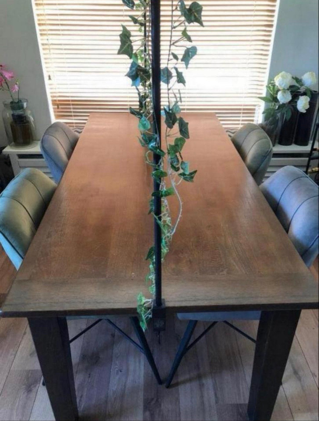 Prachtige koloniale houten tafel (4-6 pers), Ophalen, 50 tot 100 cm, Zo goed als nieuw, 150 tot 200 cm