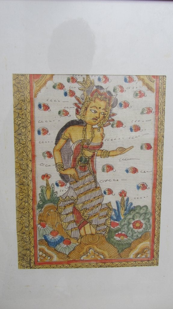 Balinese voorstelling op textiel, Ophalen of Verzenden