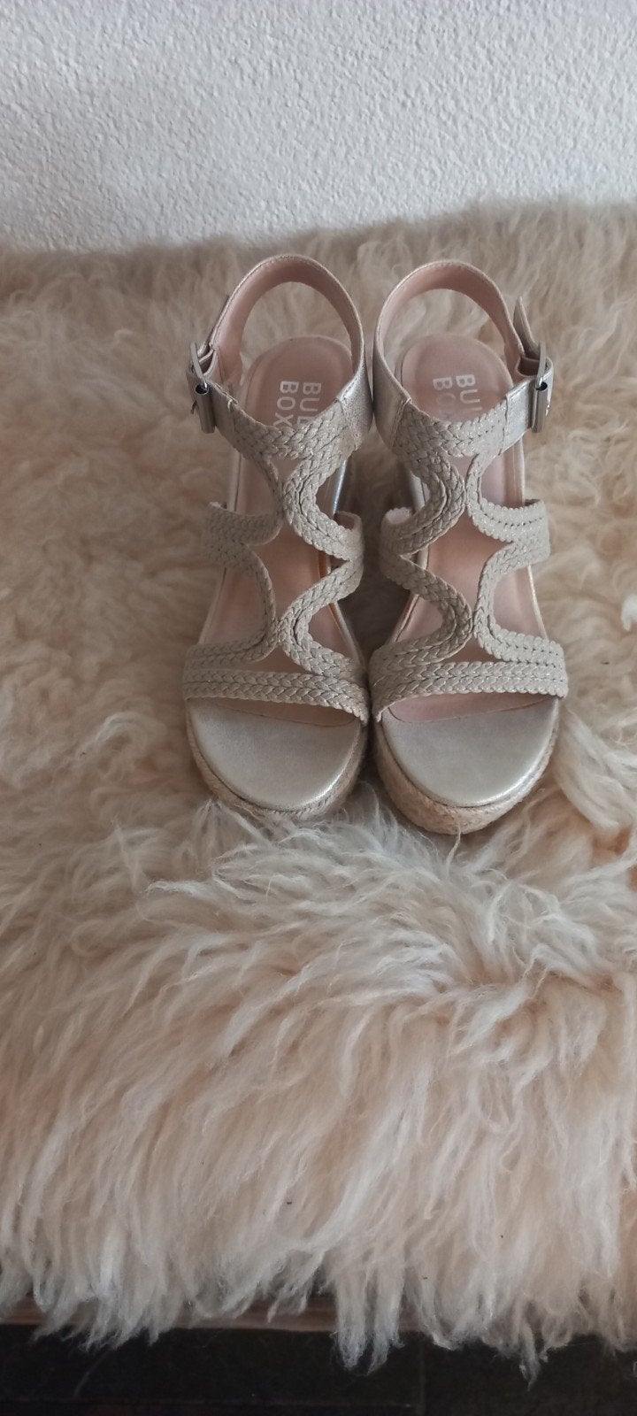 Bullboxer sleehak sandalen maat 38, Beige, Zo goed als nieuw, Bullboxer, Sandalen of Muiltjes