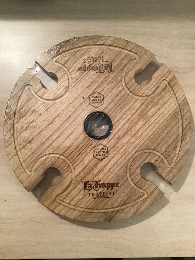 La Trappe houten houder voor vier bokalen, Verzamelen, Biermerken, Ophalen of Verzenden, Zo goed als nieuw, Overige typen, La Trappe