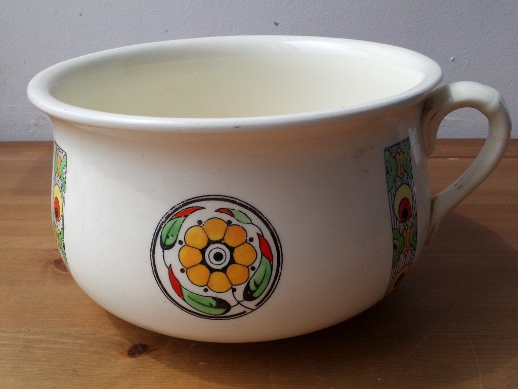 Mooie originele oude Crown Devon po uit Engeland 22,5 cm., Ophalen of Verzenden