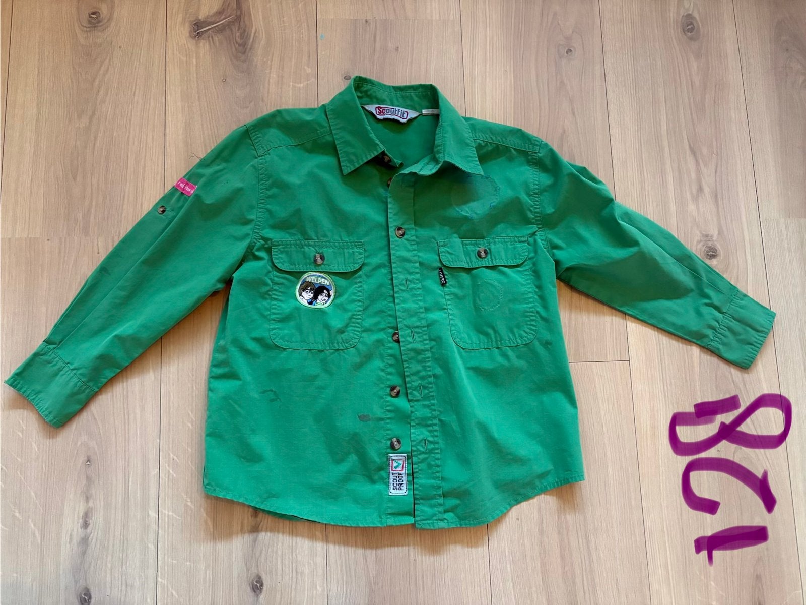 Scoutingblouse welpen maat 128, Ophalen of Verzenden, Gebruikt, Kleding