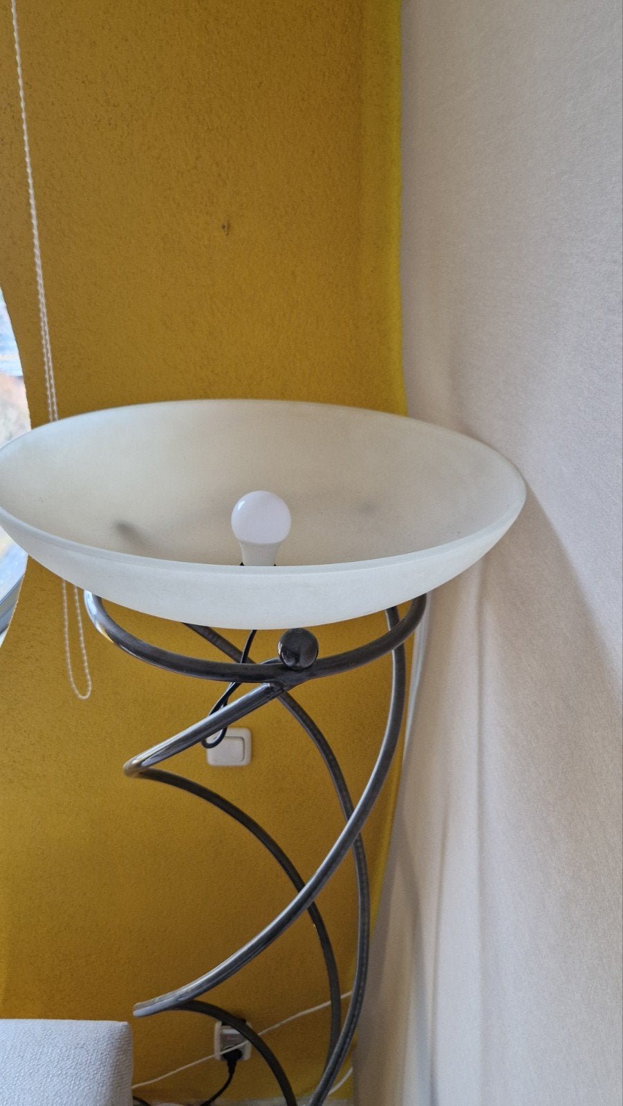 kamerlamp op voet met dimmer, Huis en Inrichting, Ophalen, Zo goed als nieuw, Glas, E27 (groot)