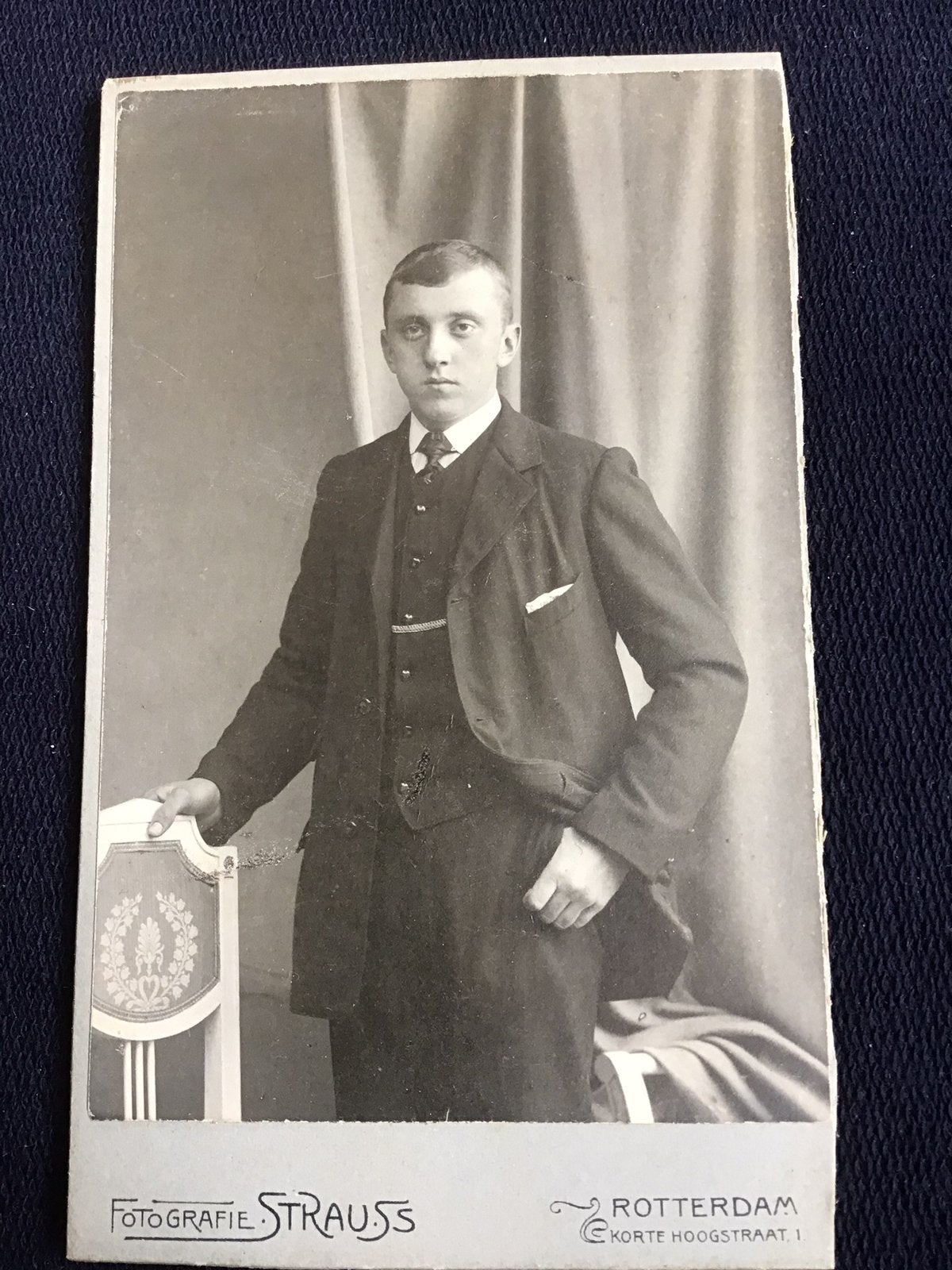 CDV, Jongeman, STRAUSS, ROTTERDAM, Carte de Visite, Verzenden, Voor 1940, Gebruikt, Foto