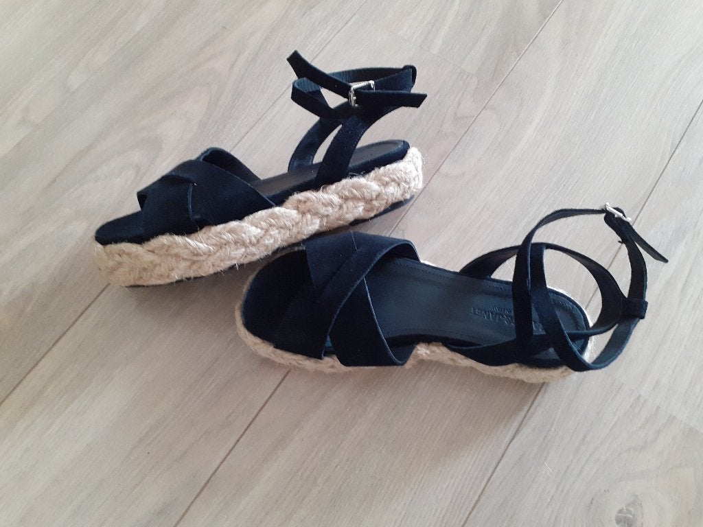 Mooie zwarte espadrillers schoenen, maat 37, nieuw!, Zwart, Nieuw, Ophalen of Verzenden, Janet&Janet