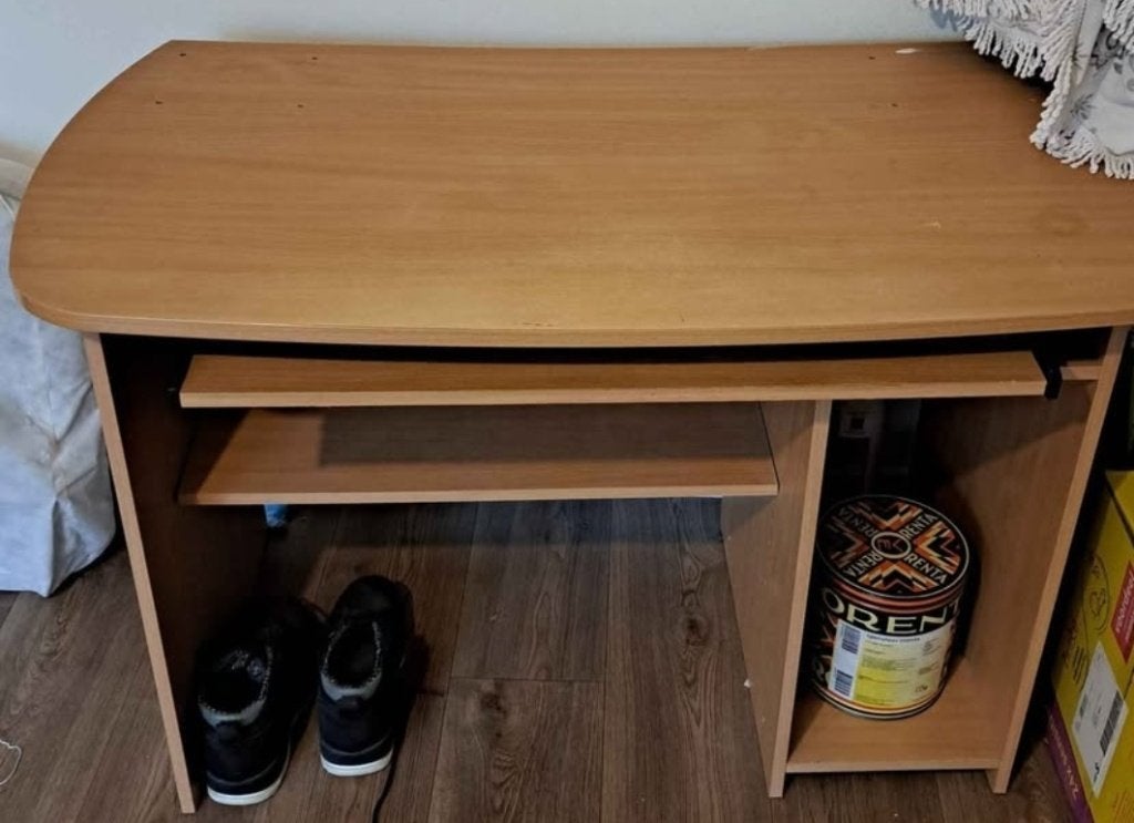 Bureau, Ophalen, Gebruikt, Bruin, Computerbureau
