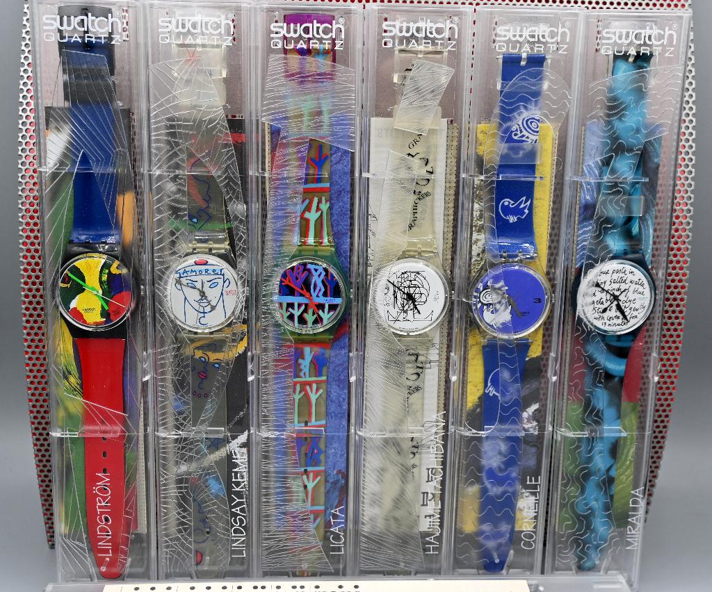 Swatch Artist Set (6 horloges) 1995 met display €320,- uniek, Verzamelen, Ophalen of Verzenden, Overige typen
