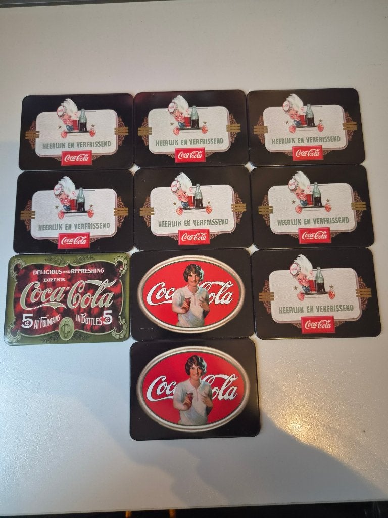 Vintage Coca-Cola onderzetters – set van 10 stuks, Ophalen of Verzenden
