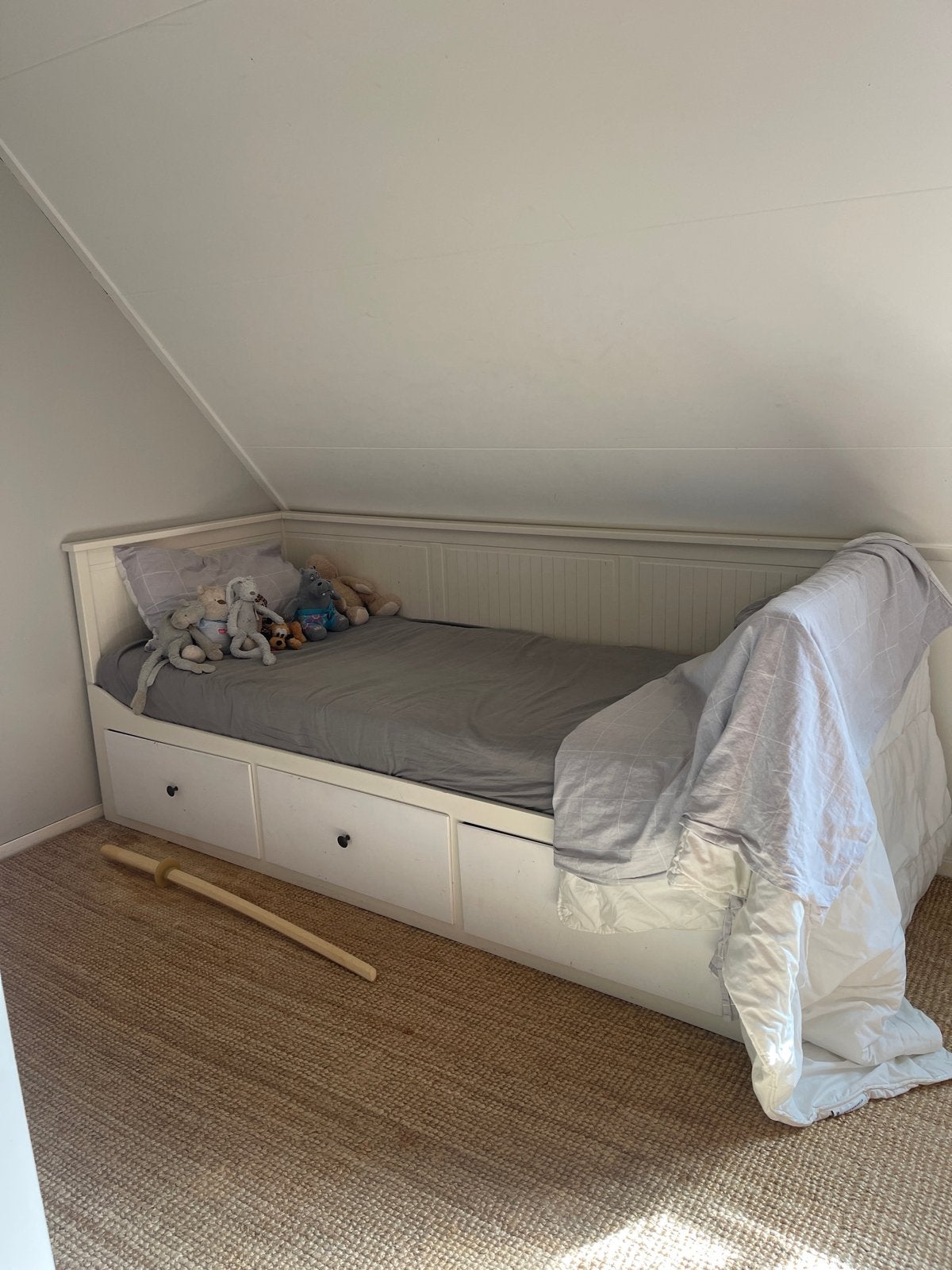 IKEA HEMNES bedbank met 3 lades, Gebruikt, 90 cm, Eenpersoons, Wit