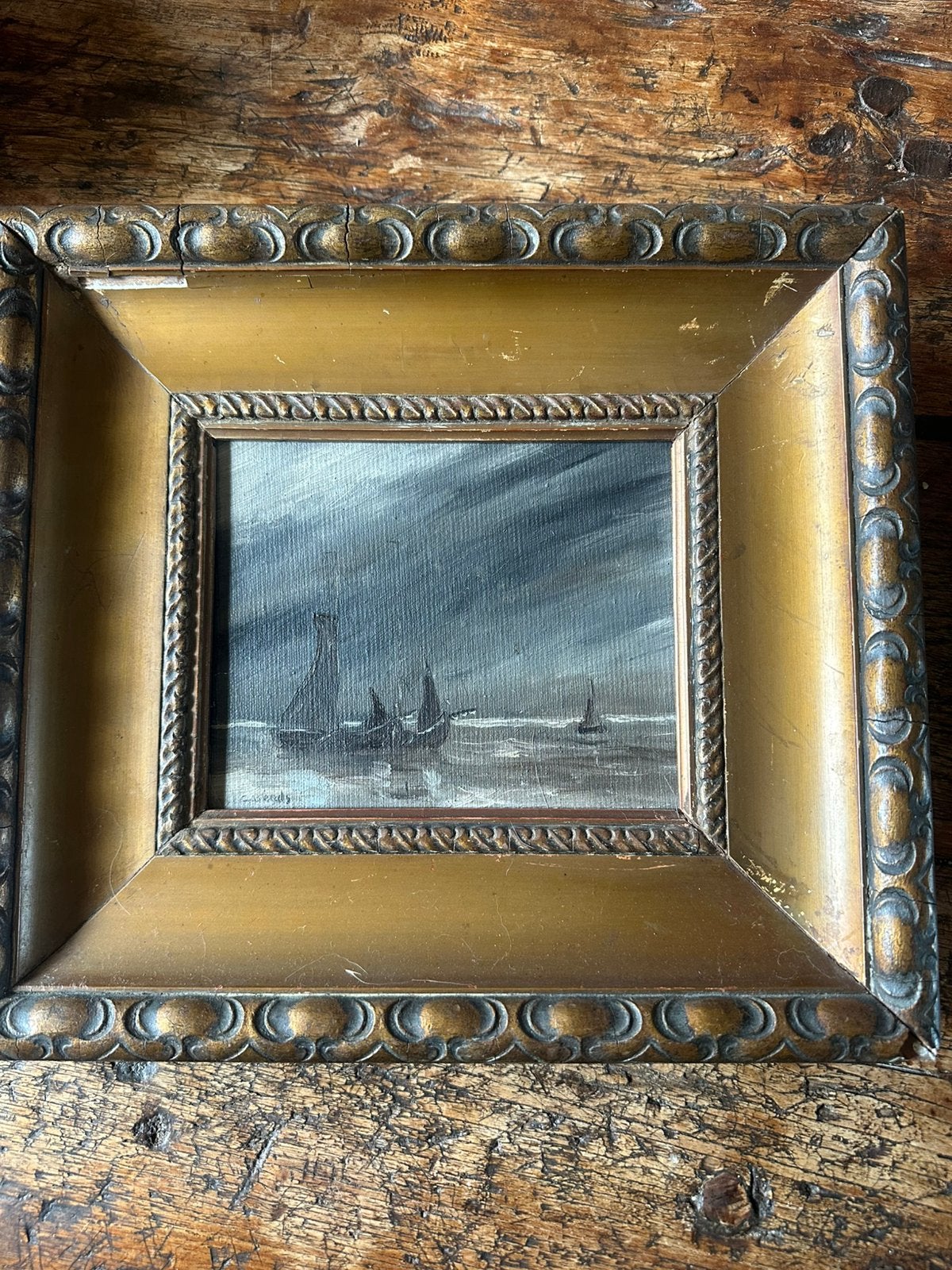 Antiek schilderij, Paneel, Oud hollands, Ophalen of Verzenden, Bijzondere lijst