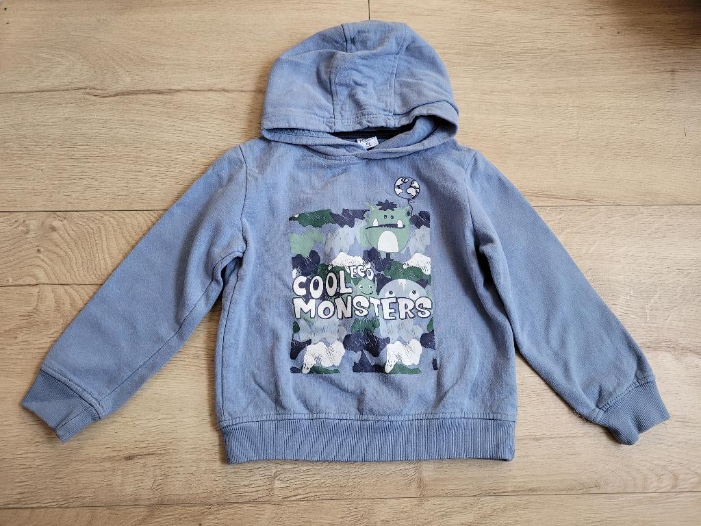 IDENTIC NATURE blauwe sweater met opdruk maat 122 ~ CP3001, Gebruikt, Identic Nature, Trui of Vest, Ophalen of Verzenden