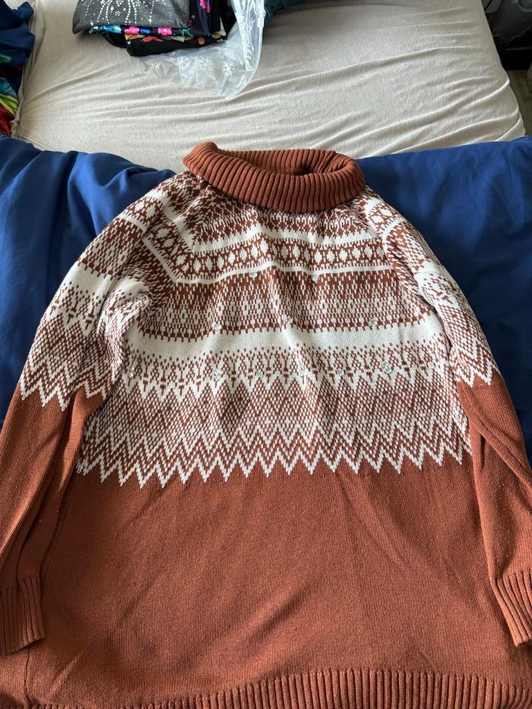 BPC Bonprix Collection Trui Bruin/Wit XL, Ophalen of Verzenden, Zo goed als nieuw, Maat 46/48 (XL) of groter, Bruin