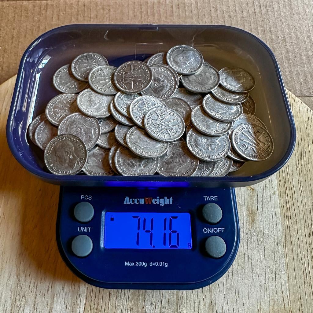Zilveren Wereldmunten 185 gram netto zilver, Zilver, Overige landen, Overige waardes, Verzenden