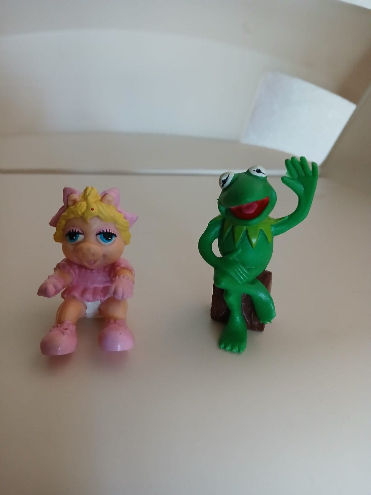 Muppets figuurtjes Kermit en Miss Piggy., Verzamelen, Ophalen of Verzenden, Gebruikt