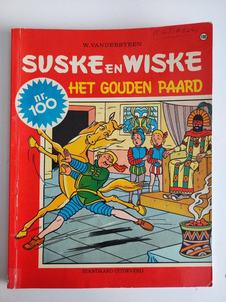 Suske en Wiske nr 100 Het gouden paard eerste druk 1969., Boeken, Stripboeken, Gelezen, Willy Vandersteen, Eén stripboek, Ophalen of Verzenden