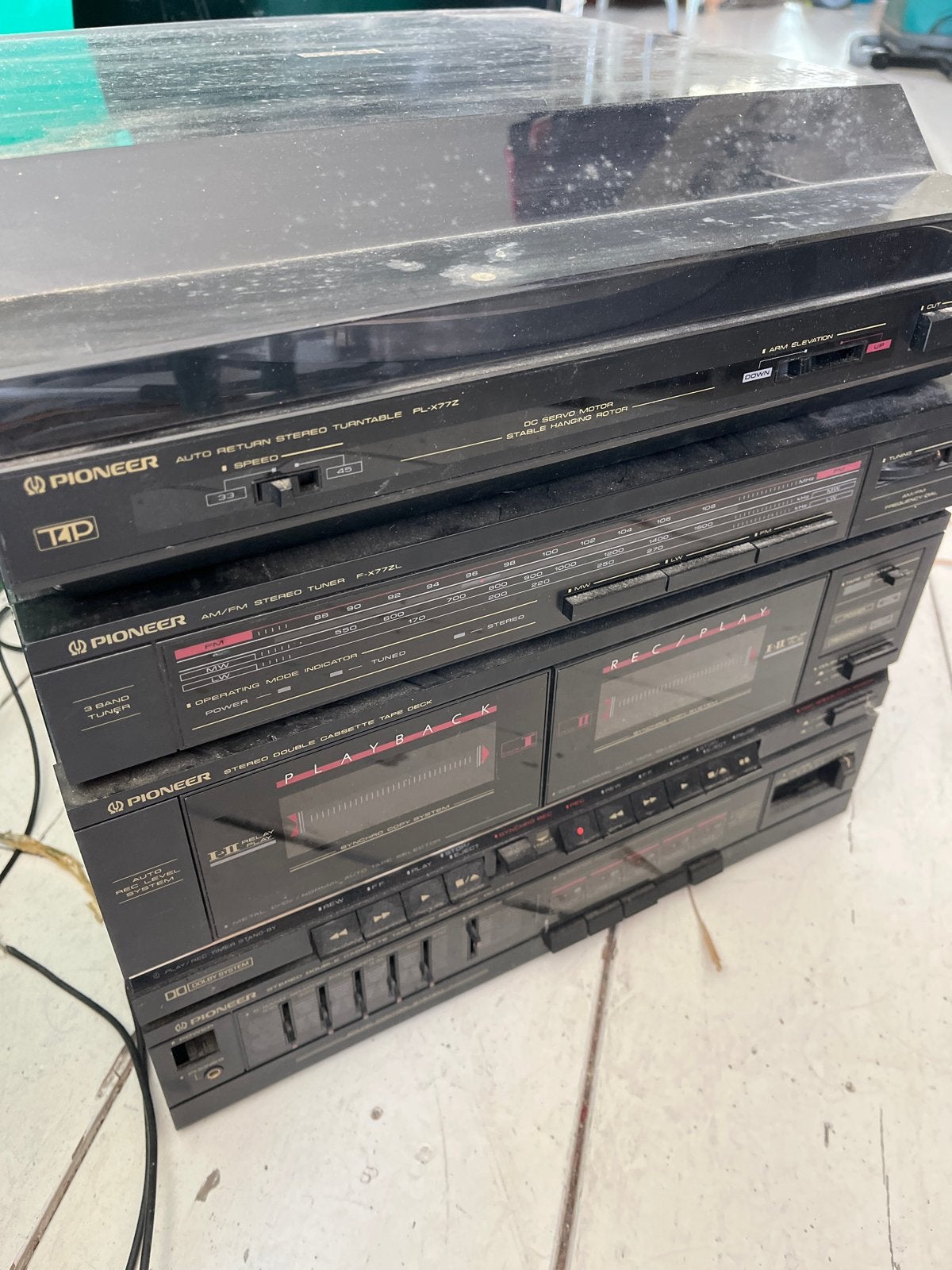 Pioneer Stereo Set: Platenspeler, Tuner, Dubbel Cassettedeck, Gebruikt, Losse componenten, Pioneer, Ophalen