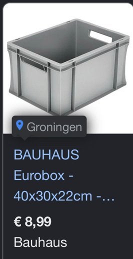 eurobox opbergbox nieuw 40x30x22, Ophalen, Doos, 100 cm of meer, 60 cm of meer