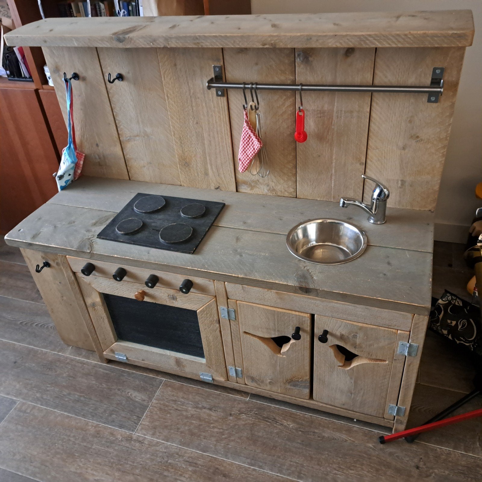 steigerhouten speelgoedkeuken incl accesoires, Kinderen en Baby's, Ophalen, Gebruikt, Hout, Speelkeuken