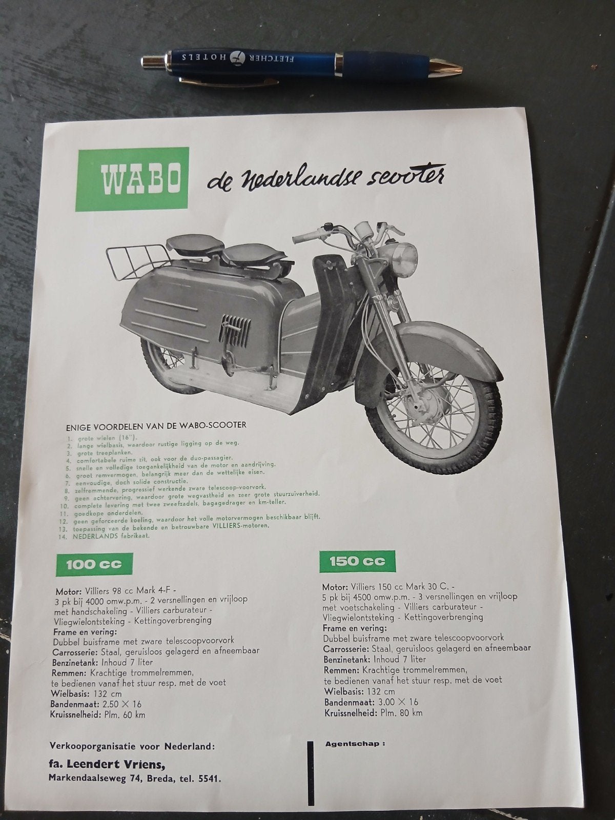 Wabo scooter, Fietsen en Brommers, Ophalen