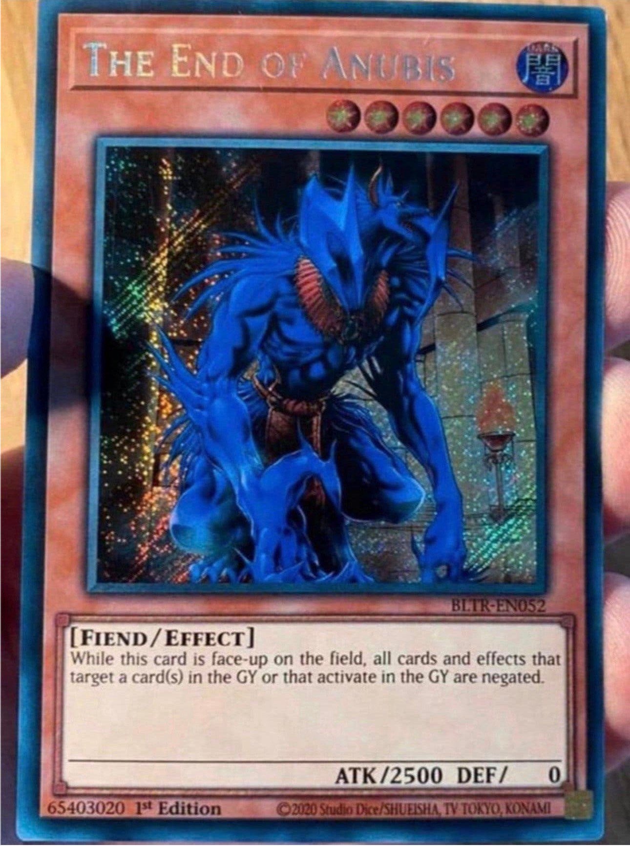 Yu-Gi-Oh! The End of Anubis BLTR 1st Edition !, Ophalen of Verzenden, Zo goed als nieuw, Losse kaart, Foil