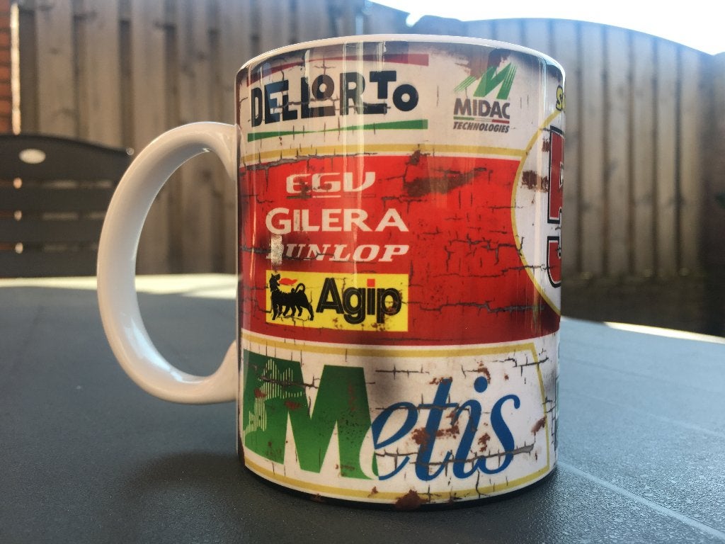 ✅ Marco Simoncelli Gilera mok MotoGP Super Sic Vintage olie, Ophalen of Verzenden, Nieuw, Motoren