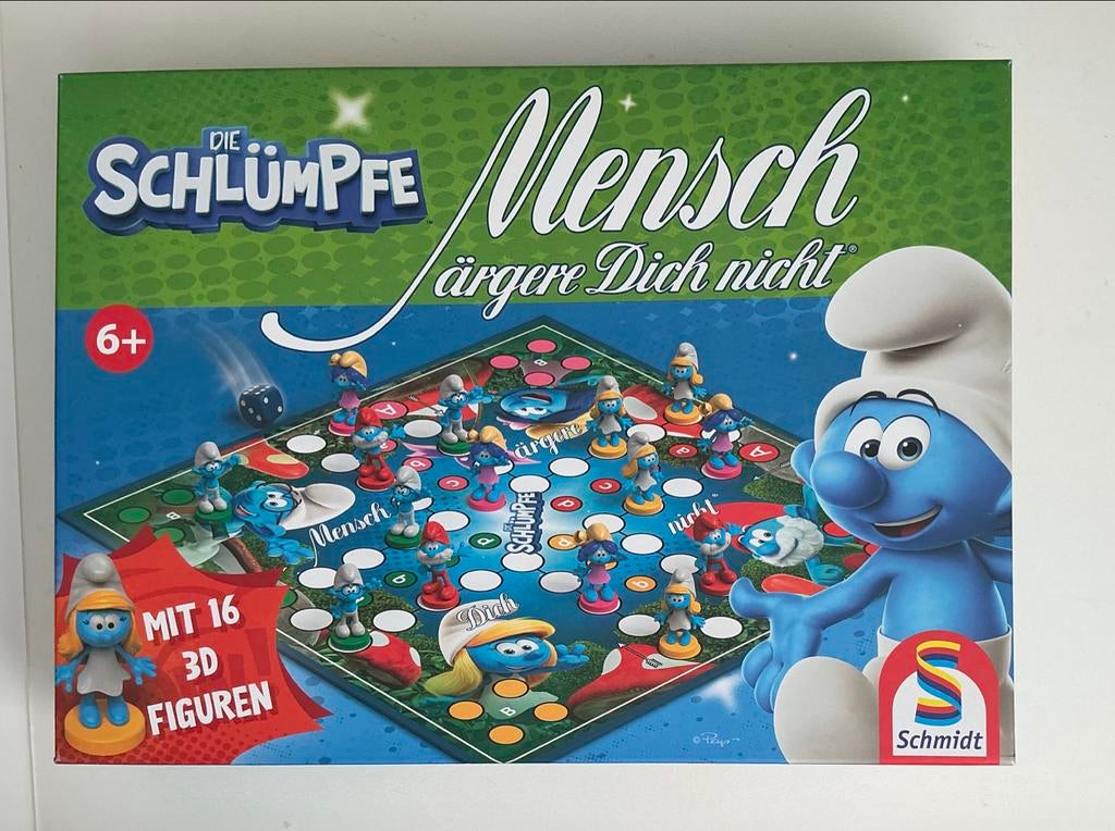 Smurfen mens-erger-je-niet met 3D Smurfen figuurtjes, Drie of vier spelers, Ophalen of Verzenden