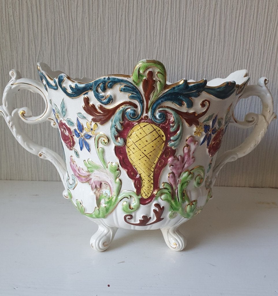 Antieke Bloempot Nimy (België) – Rococo Stijl – ca. 1900, Ophalen of Verzenden