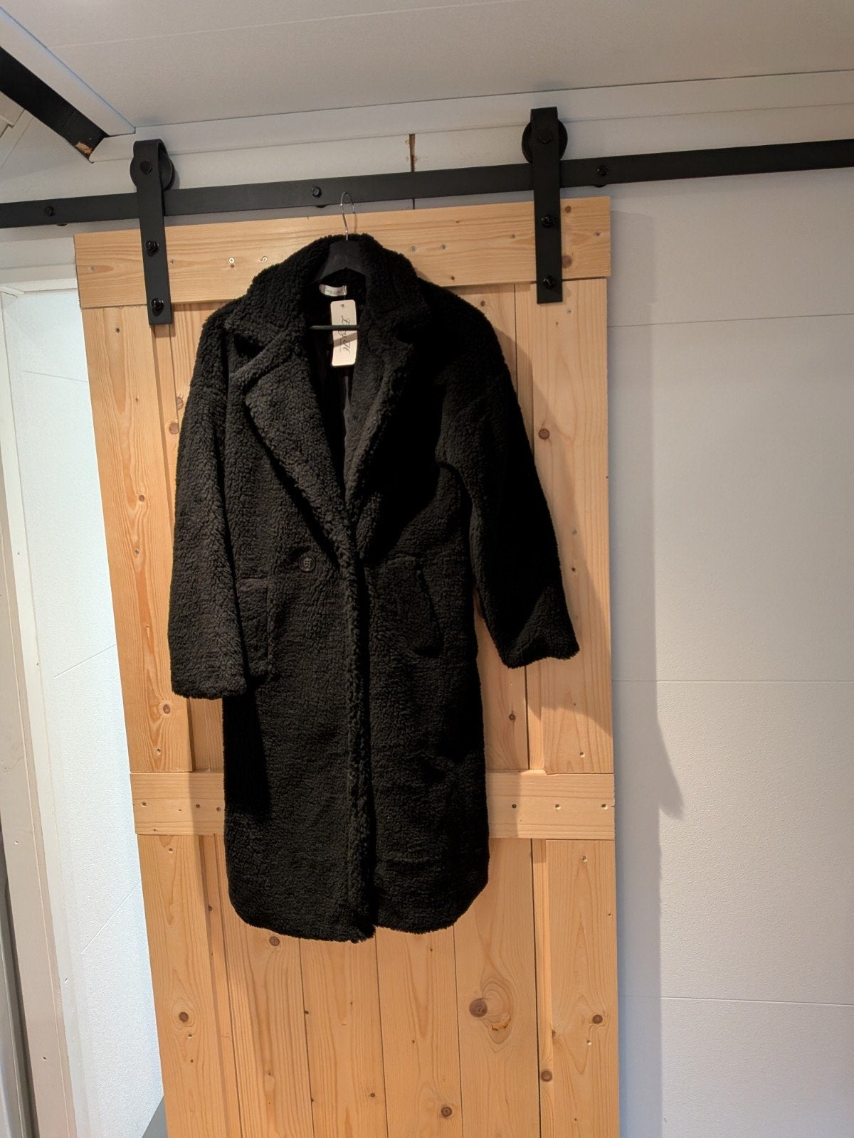 Nieuwe Zwarte Teddy Jas - Maat 40/42, Ophalen