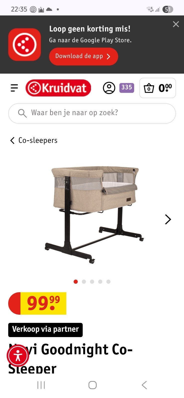 Novi Goodnight Co-Sleeper - Beige, Ophalen of Verzenden, Zo goed als nieuw, Wieg