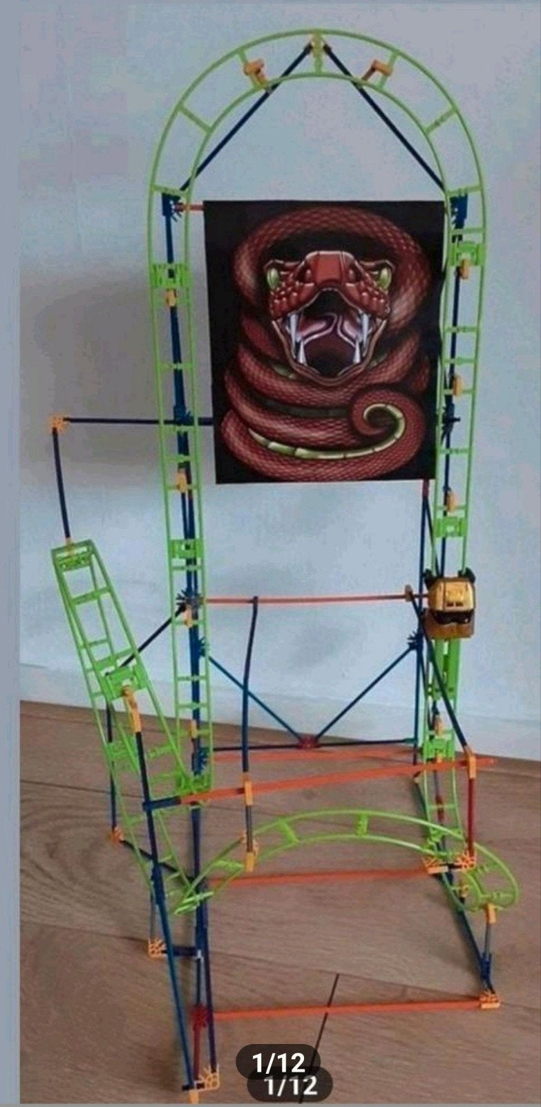 NIEUWE GROTE ORGINELE K.NEX COBRA'S COIL ROLLER COASTER MET, Ophalen of Verzenden, Nieuw, K'nex