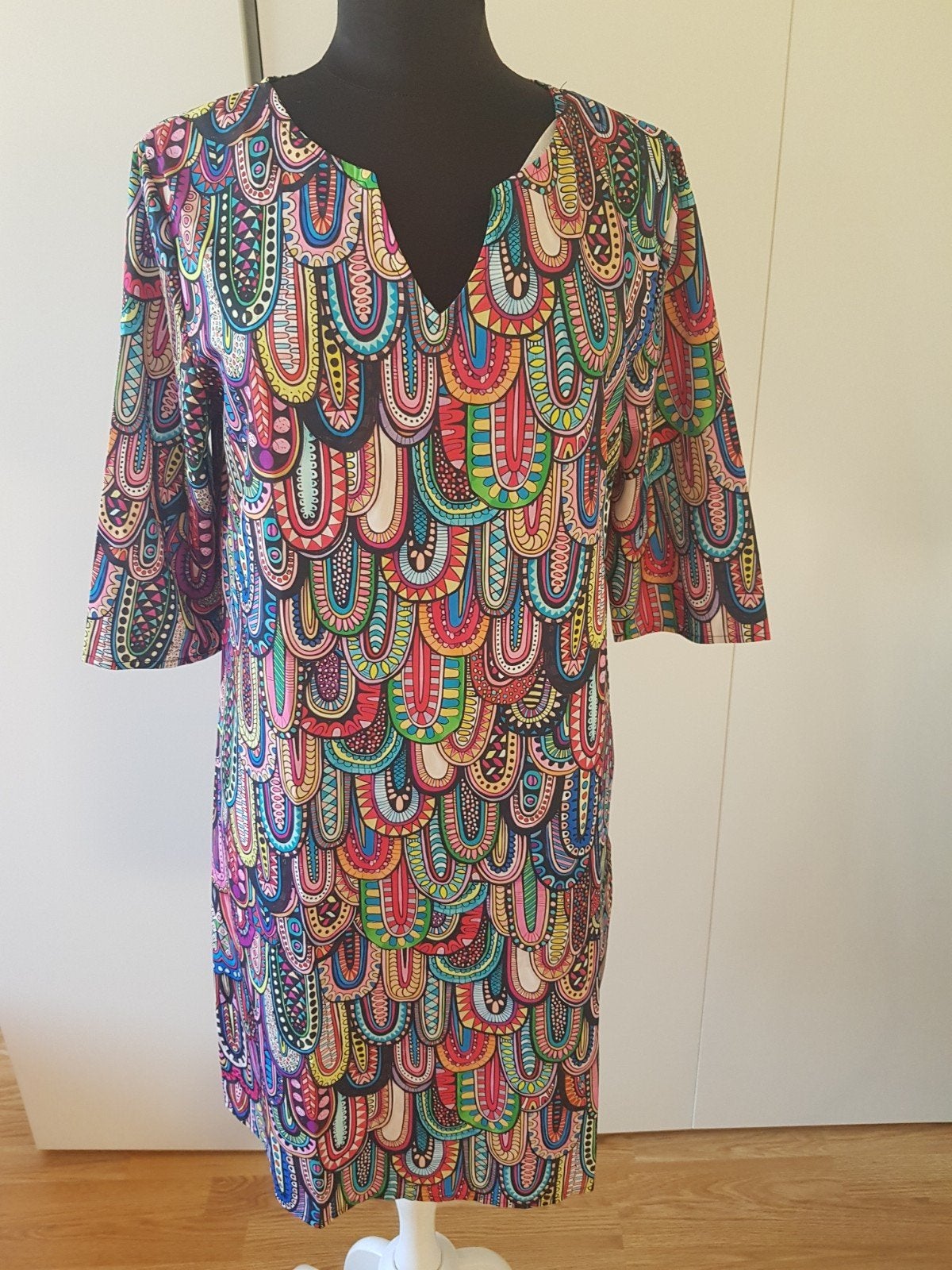 Kleurrijke retro tuniekjurk / Shift Dress – maat M, Ophalen of Verzenden, Zo goed als nieuw, Maat 38/40 (M)