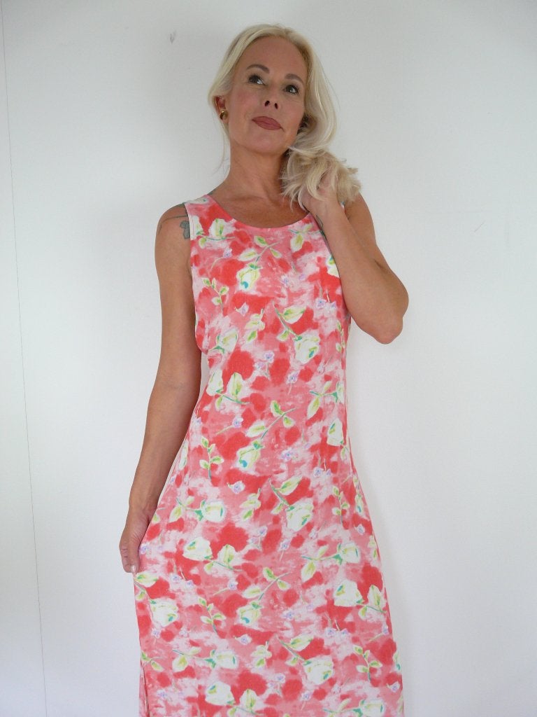 *Abfab Vintage Lange Viscose Zomerjurk L*, Maat 42/44 (L), Ophalen of Verzenden, Zo goed als nieuw, Carol Anderson