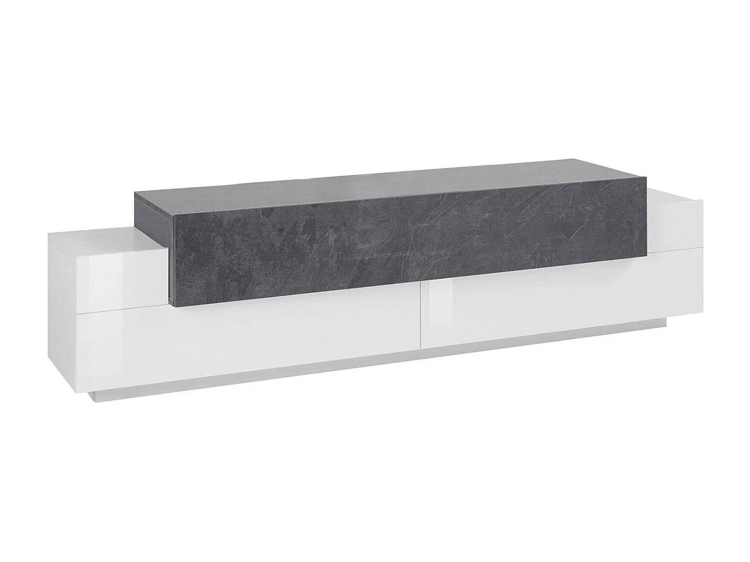 Modern TV-meubel met marmerlook blad, Huis en Inrichting, Ophalen, Kunststof, 150 tot 200 cm, Zo goed als nieuw