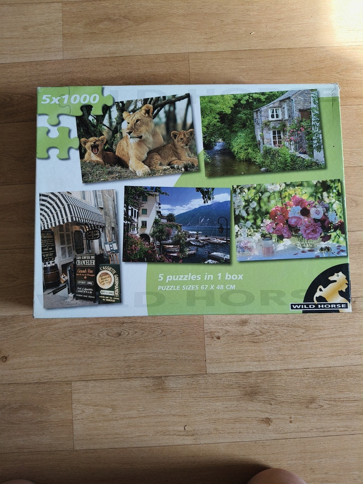 5x1000 Stukjes Puzzelbox Wild Horse, Ophalen of Verzenden, Meer dan 1500 stukjes, Gebruikt, Legpuzzel
