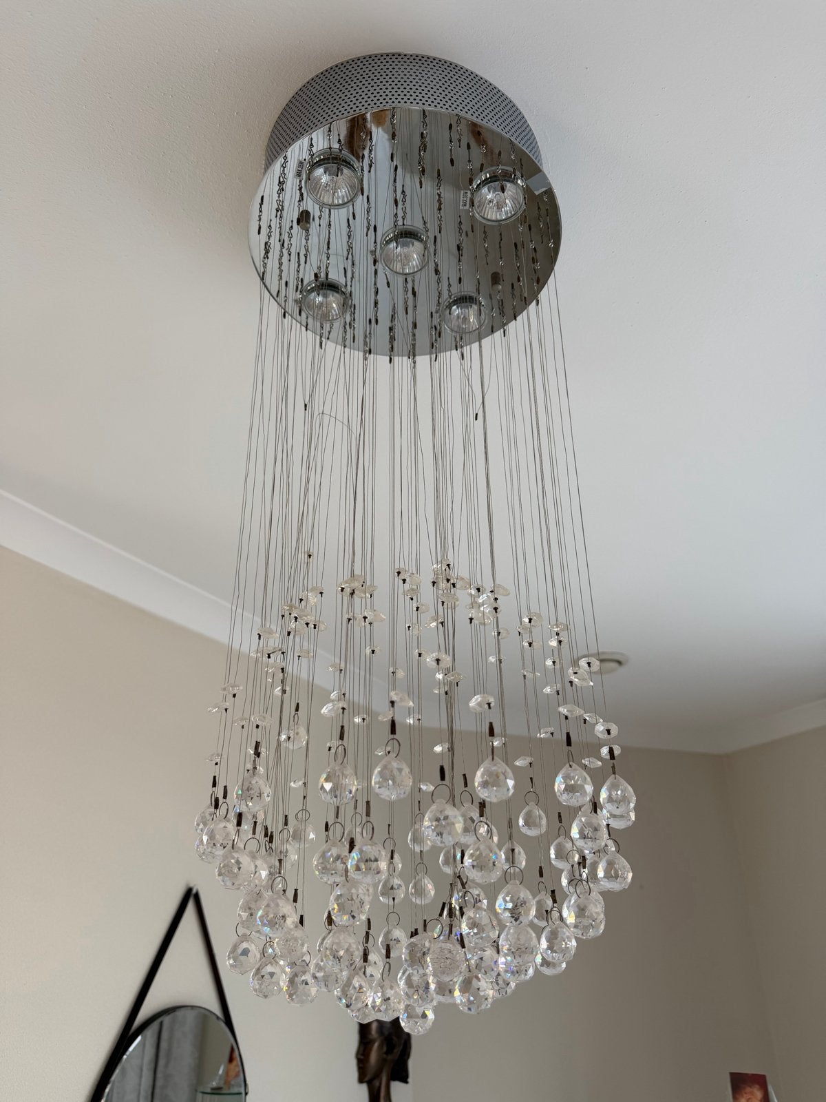 Swarovski Hanglamp met Spots, Ophalen, Gebruikt, Glas, GU10