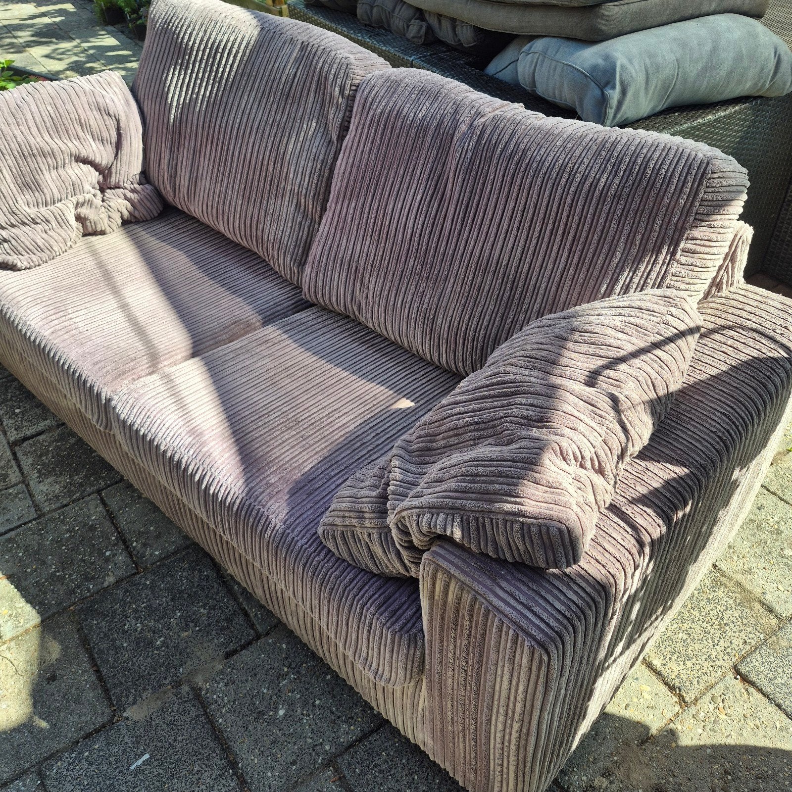 GRATIS Comfortabele ribstof TWEEZITSBANK UMIX Leenbakker, Huis en Inrichting, Ophalen, Modern, Comfortabel, Gebruikt, Tweepersoons