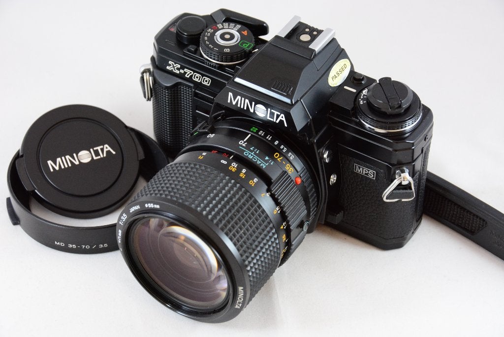 Minolta X-700 met 35-70mm/3.5 ICONISCHE CAMERA in TOP STAAT, Audio, Tv en Foto, Fotocamera's Analoog, Gebruikt, Spiegelreflex