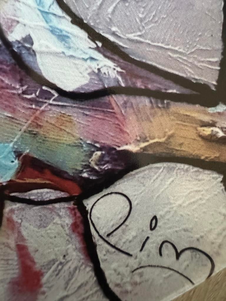 Abstracte Kunst  bord Gesigneerd  pim smit, Verzenden