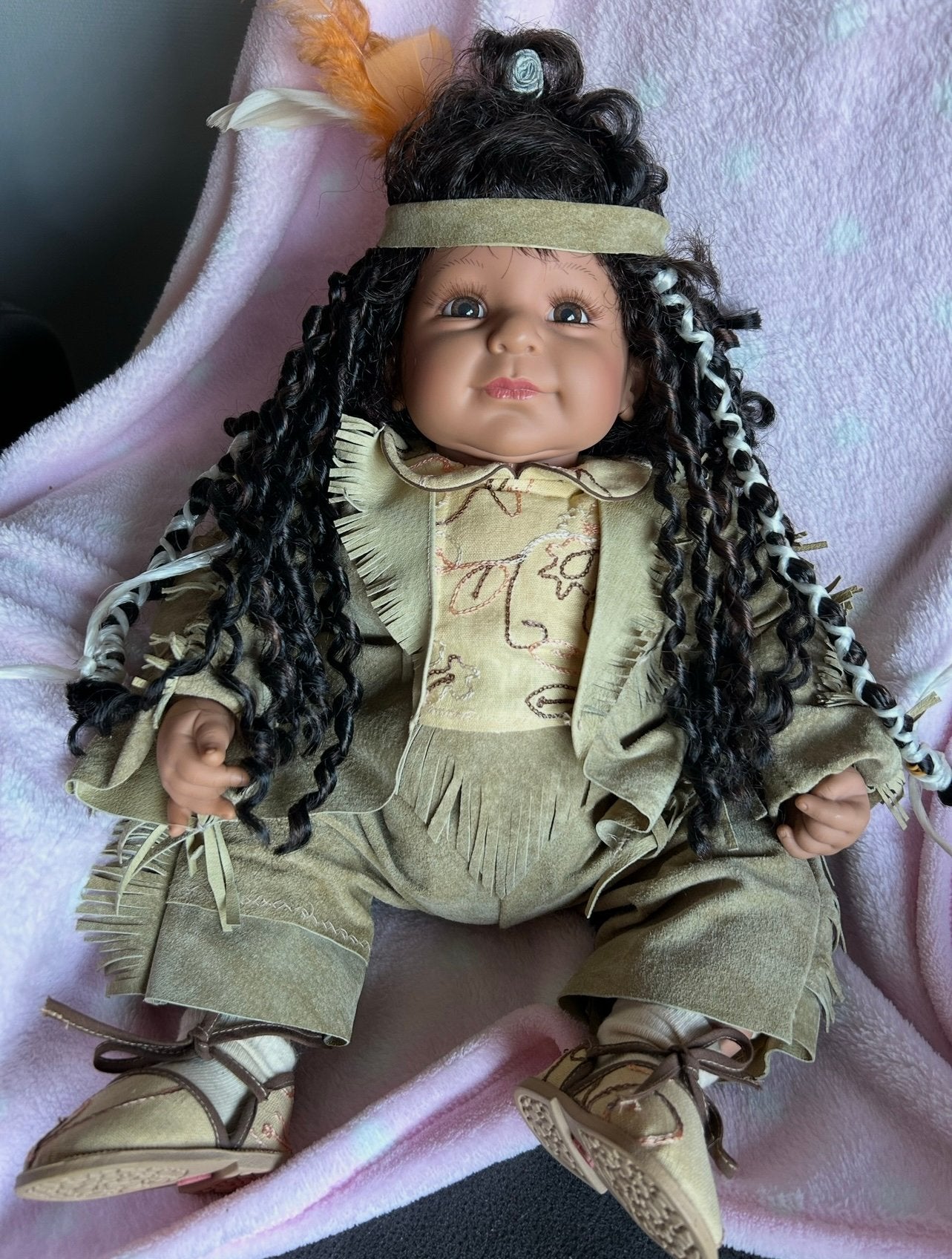 Indy Reborn Baby met Stoffen Lijfje en extra Haarstukje, Kinderen en Baby's, Speelgoed | Poppen, Zo goed als nieuw, Babypop, Ophalen of Verzenden
