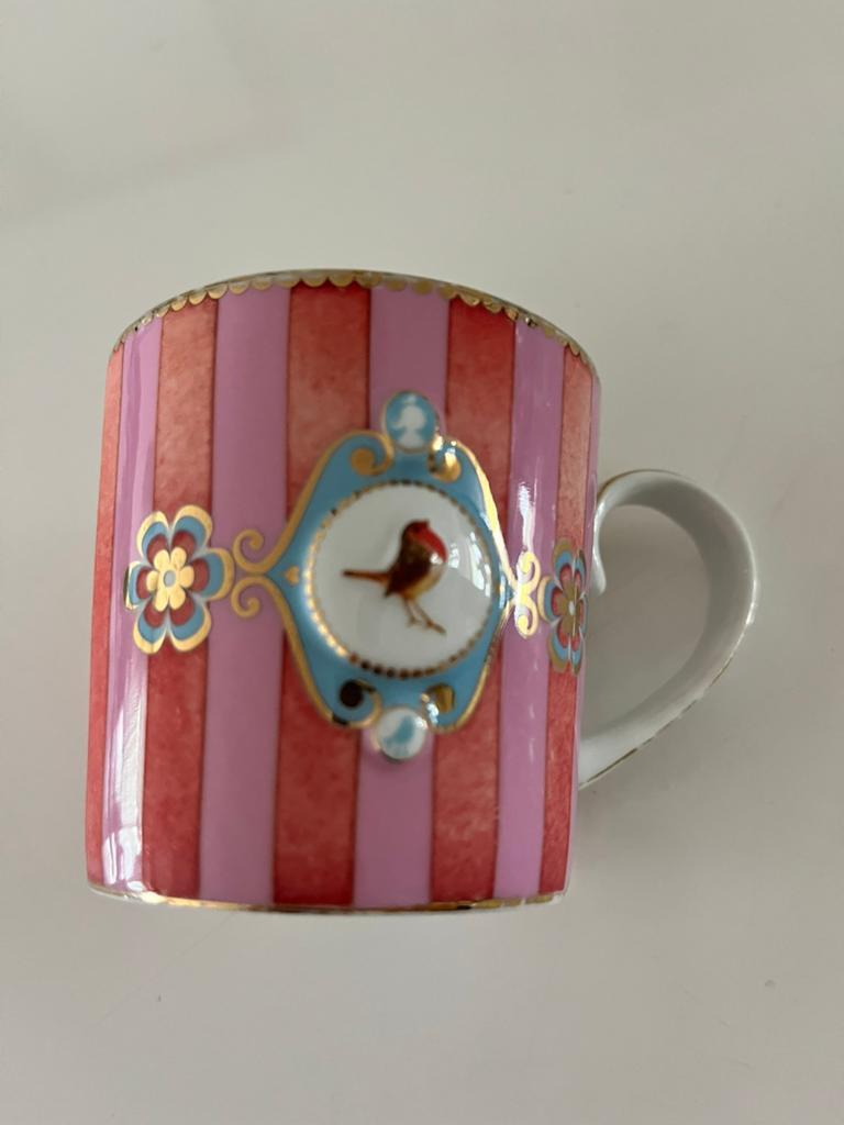 Roze/rood Pip Studio koffiekopjes lovebird!, Huis en Inrichting, Keuken | Servies, Ophalen of Verzenden, Zo goed als nieuw, Overige stijlen