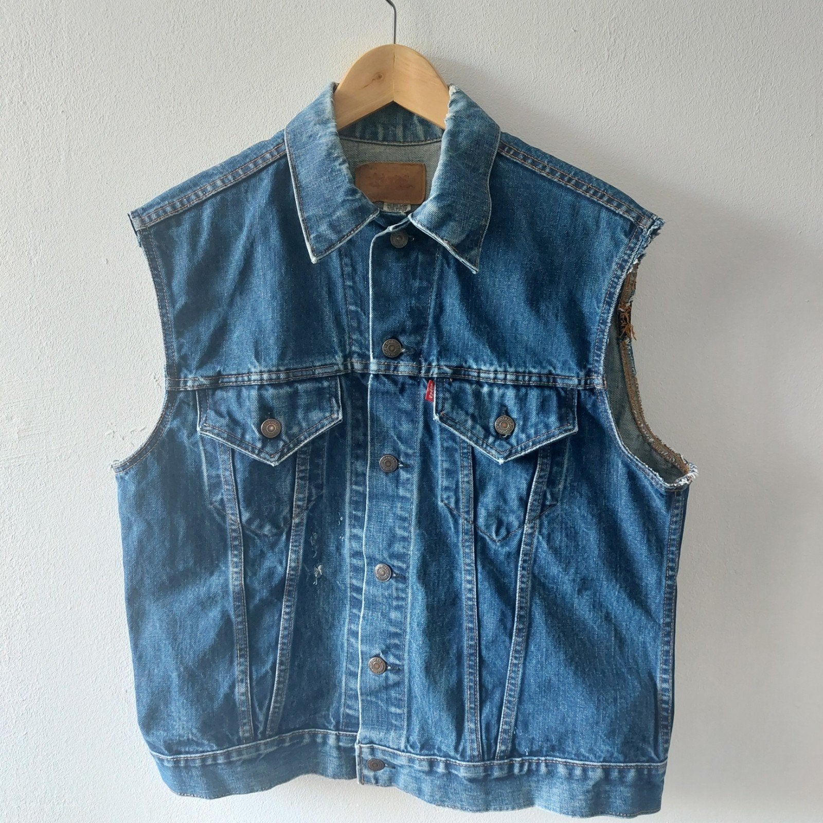 Vintage 70 Lev's 70505 USA Type III Denim Trucker Jacket, Kleding | Heren, Maat 52/54 (L), Levi's, Blauw, Ophalen of Verzenden