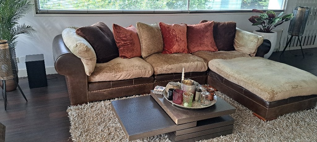 Roche Bobois bankstel, Huis en Inrichting, Ophalen, Gebruikt, Leer, Luxe design loungebank