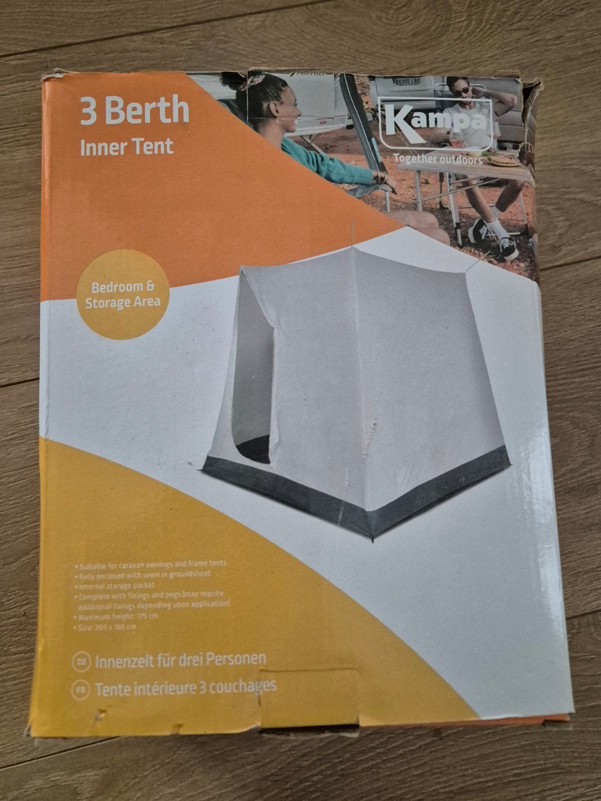 Kampa 3-persoons binnentent voor voortent/frametent, Ophalen of Verzenden