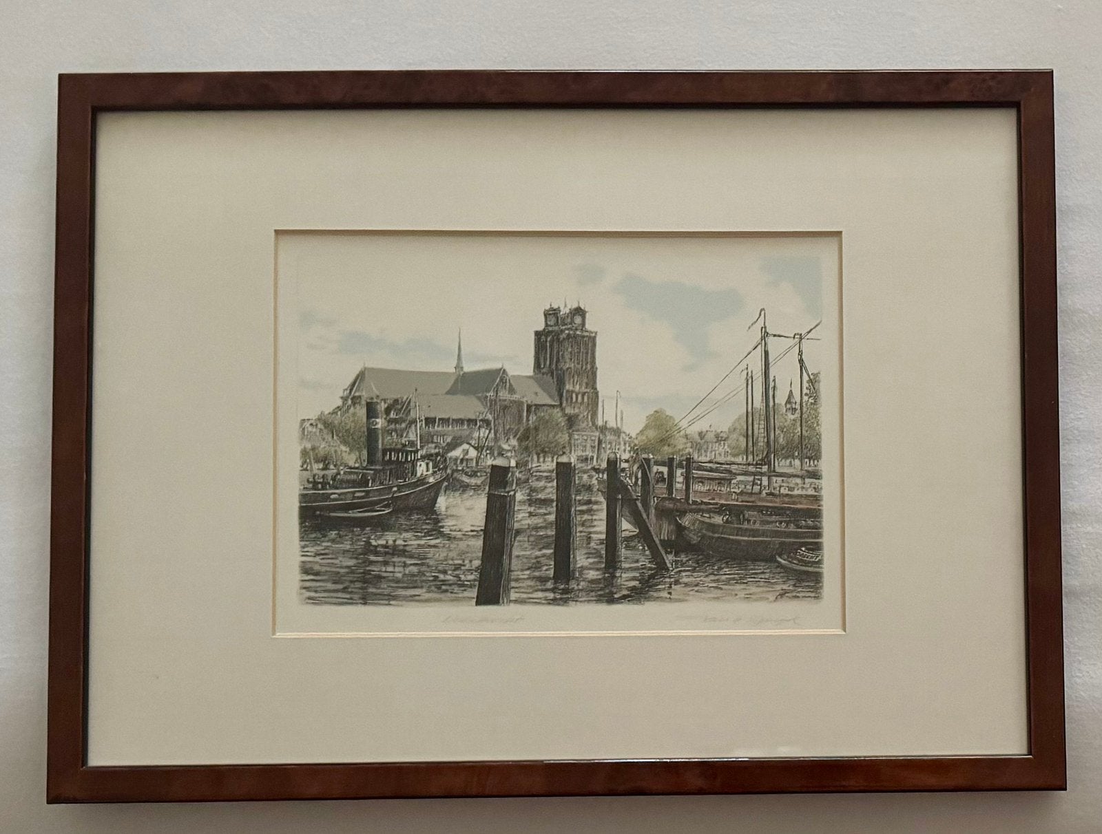 Prachtige Originele ets Dordrecht Jan Van Rijsewijk, Antiek en Kunst, Ophalen of Verzenden