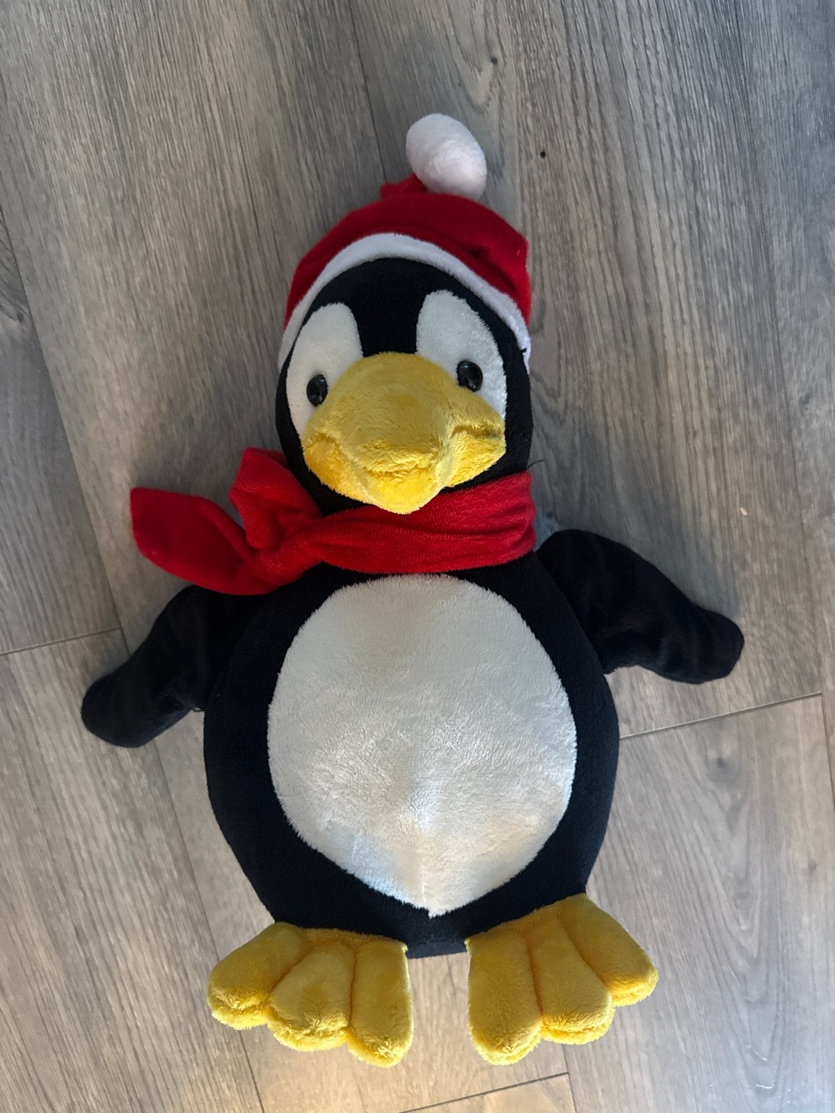 Bobo Pinguïn Knuffel met Kerstmuts en Sjaal, Pinguïn, Overige merken, Overige karakters, Zwart